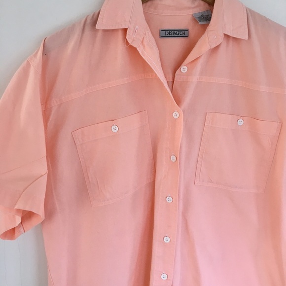 Vintage vibrant peach cotton boxy top - Picture 3 of 8